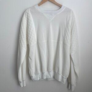 Vintage Rare Neiman Marcus Terrycloth Sweatshirt White Made in USA Retro Size M